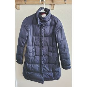 UNIQLO long navy puffer coat